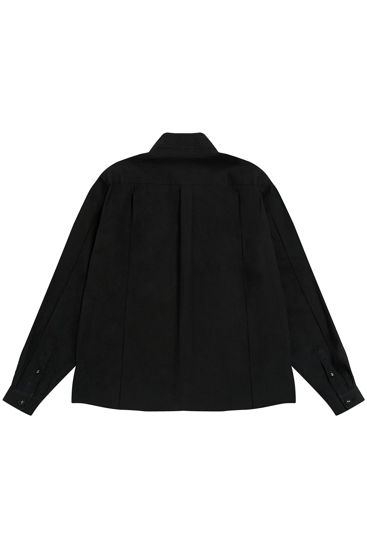 STU - Stand Collar Crease Shirt (Black) product image 18 | TRAB K-Fashion Australia