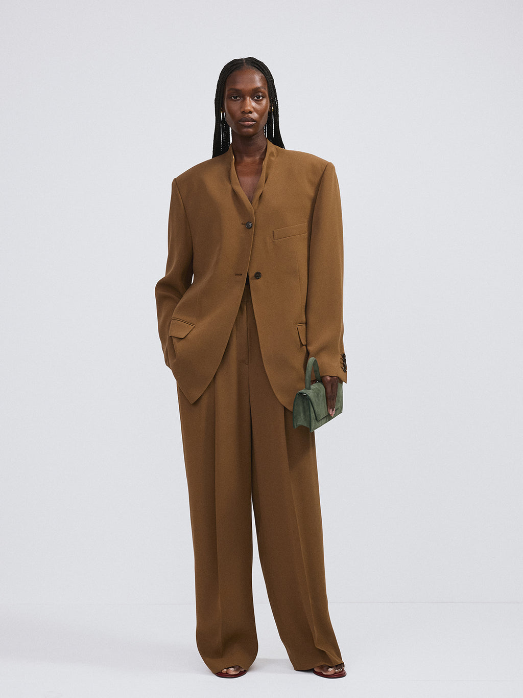 Recto - Collar Detail Fluid Suit Jacket (Ochre) product image 2 | TRAB K-Fashion Australia