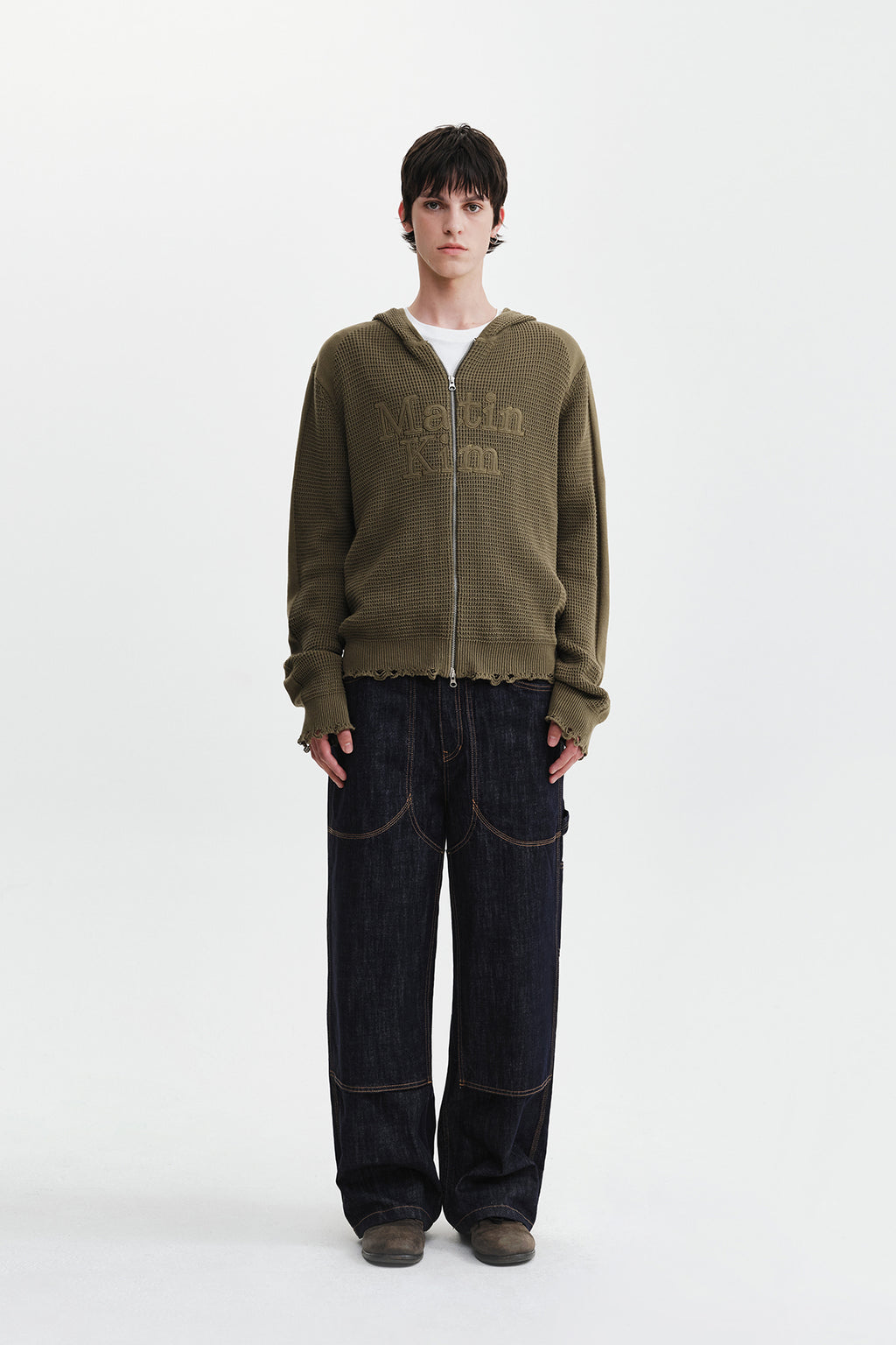 Matin Kim - Panel Stitch Denim Pants (Dark Navy) product image 11 | TRAB K-Fashion Australia