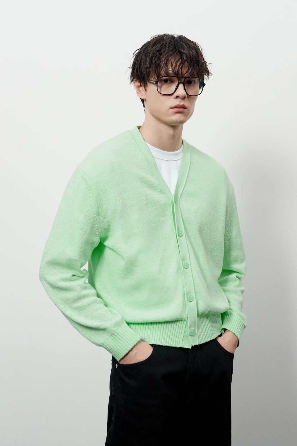Stu - V- Neck Light Cardigan (Mint) product image 14 | TRAB K-Fashion Australia