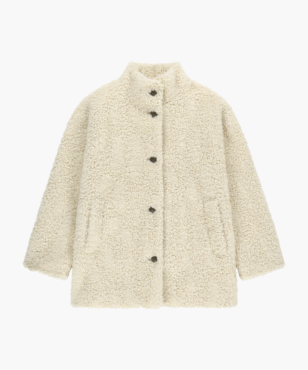 Marithe & Francois Girbaud - High Neck Boucle Coat (Ivory) product image 5 | TRAB K-Fashion Australia