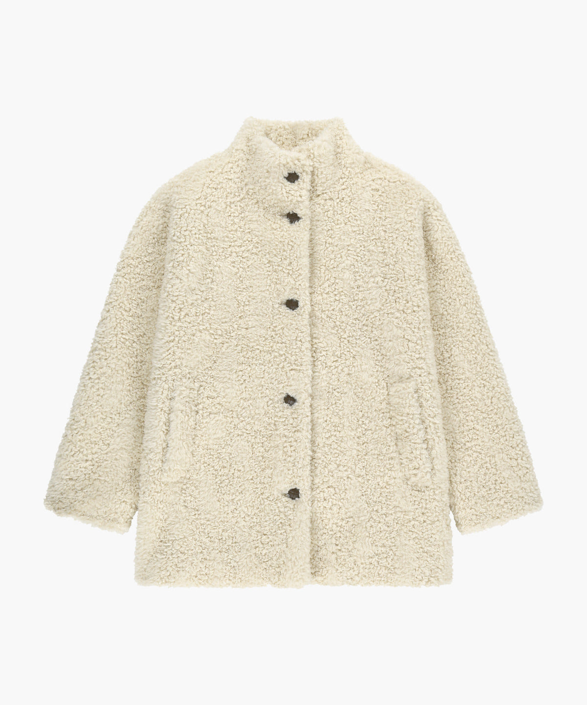 Marithe & Francois Girbaud - High Neck Boucle Coat (Ivory) product image 5 | TRAB K-Fashion Australia