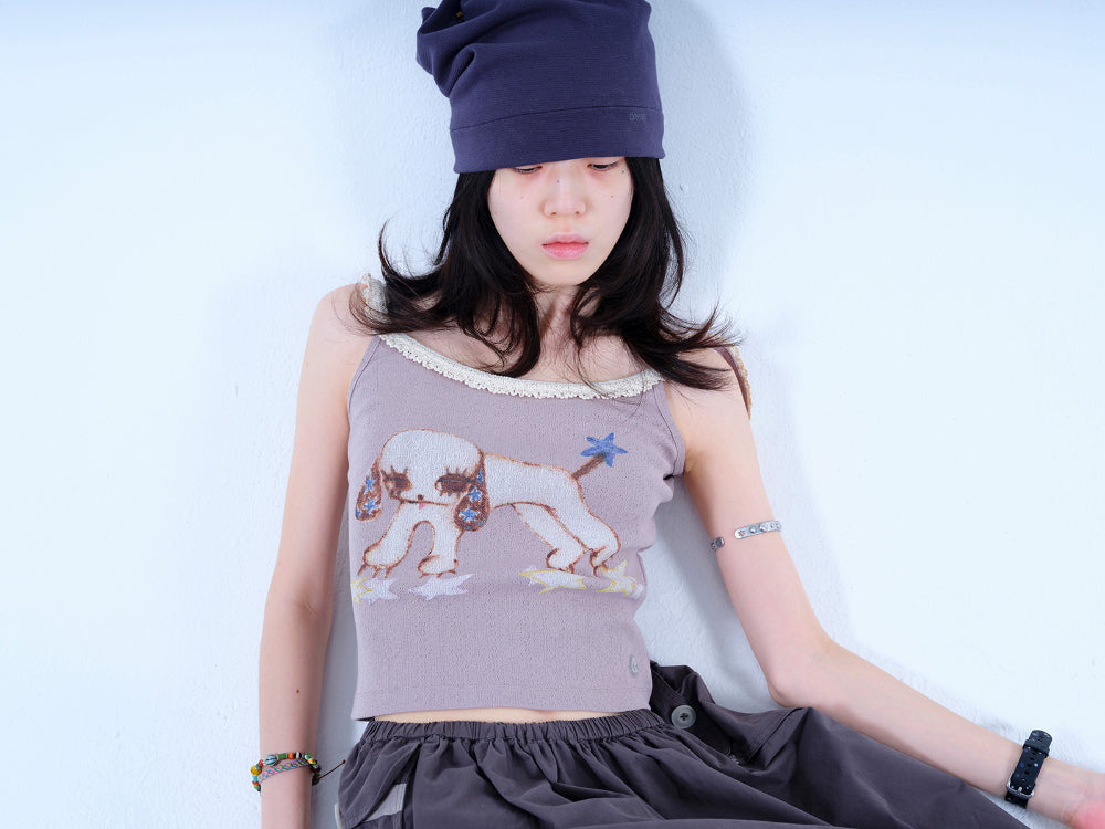 Coyseio - Vintage Puppy Lace Sleeveless (Light Purple) product image 2 | TRAB K-Fashion Australia