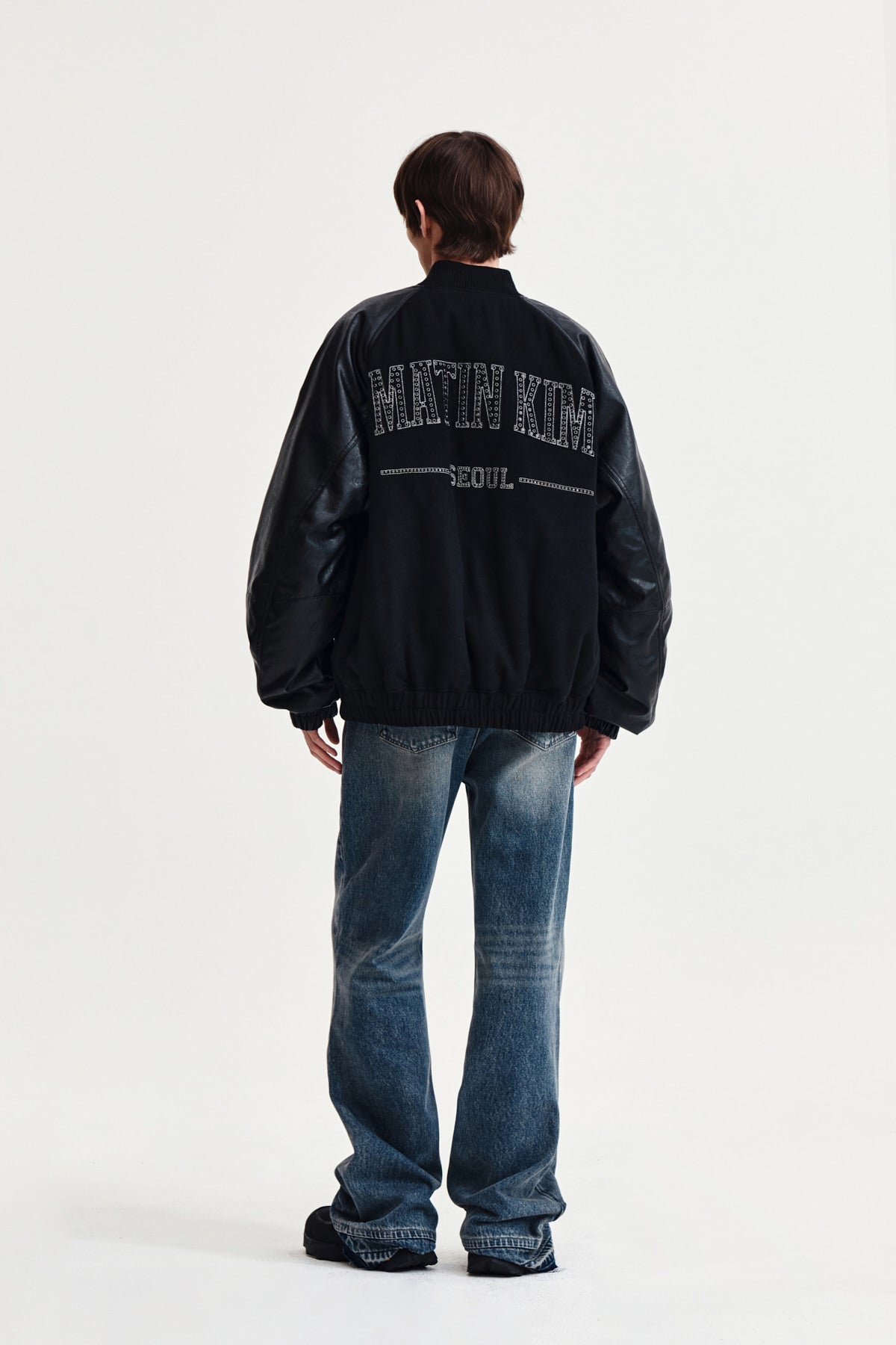 Matin Kim - Stunning Point Faux Leather Jumper (Black) product image 9 | TRAB K-Fashion Australia