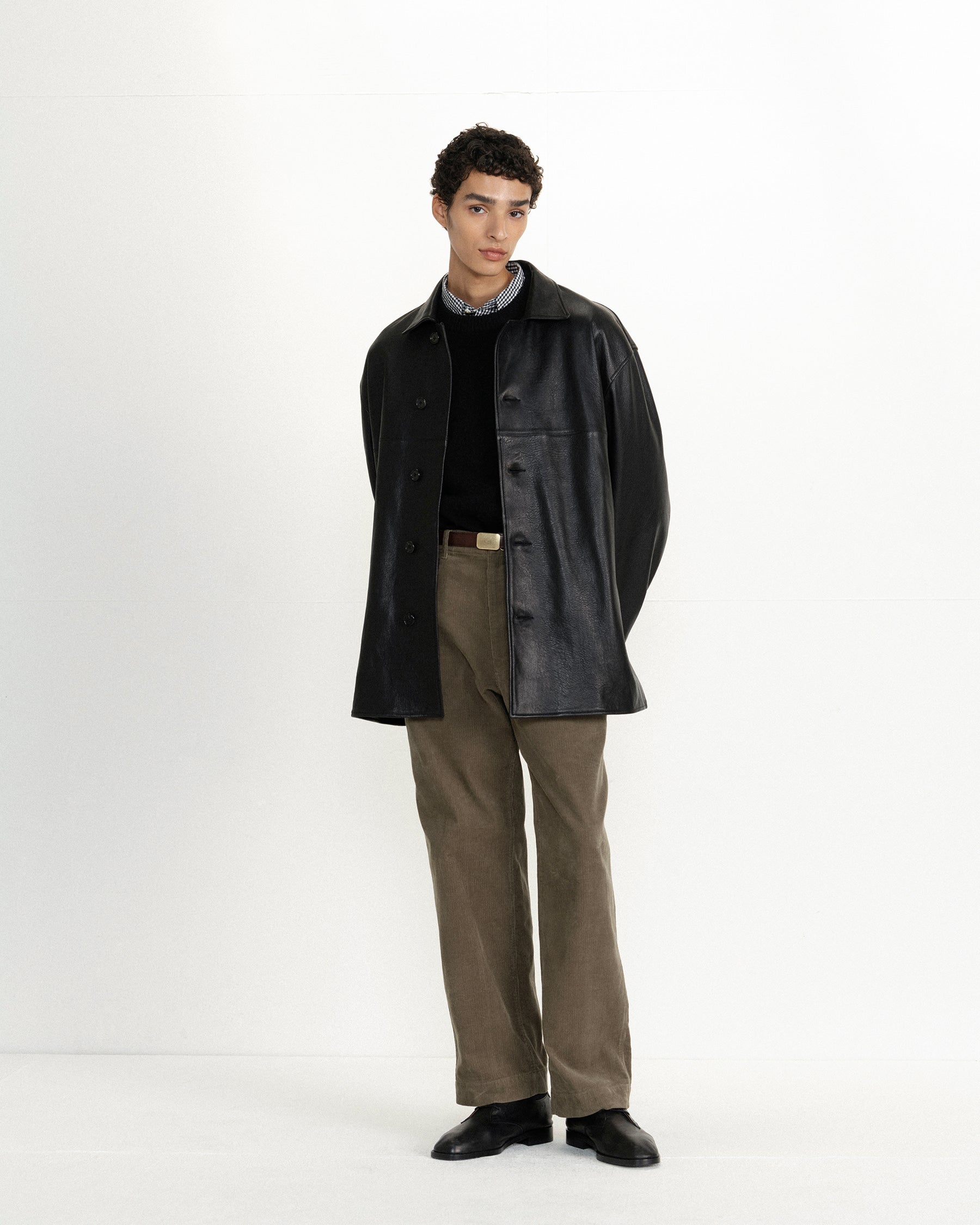 Brownyard - Leather Car Coat (Black) product image 1 | TRAB K-Fashion Australia