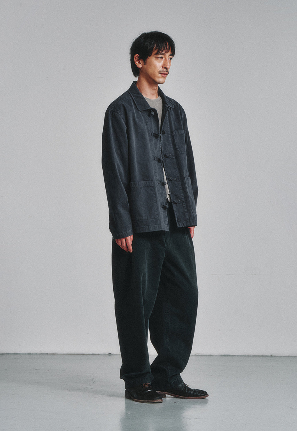 Art if acts - Washed Chinese Work Jacket (Faded Charcoal) product image 3 | TRAB K-Fashion Australia