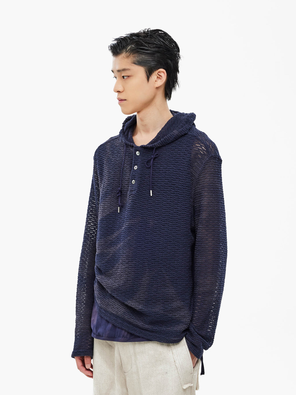 Jiyong Kim - Sun-Bleached Layered Net Hoodie (Purple) product image 2 | TRAB K-Fashion Australia