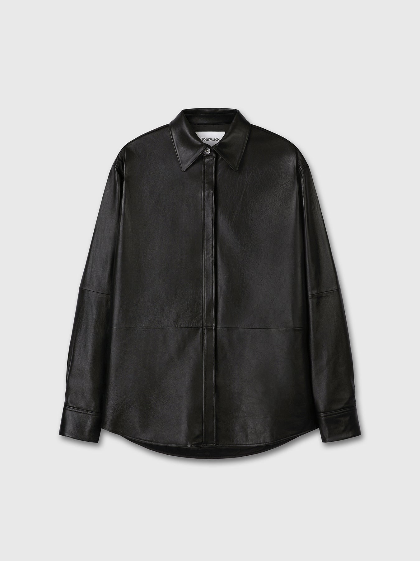 Tonywack - Leather Hidden Button Shirt (Black) product image 7 | TRAB K-Fashion Australia