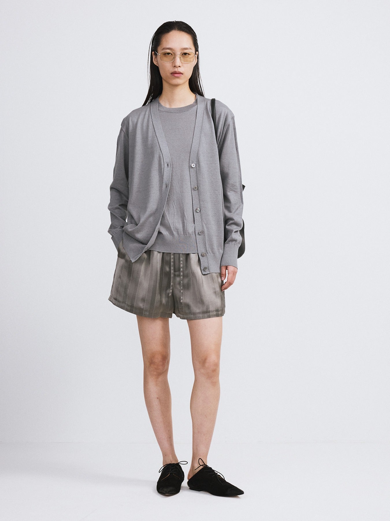 Recto - Silky Lounge Shorts (Midnight Grey) product image 1 | TRAB K-Fashion Australia