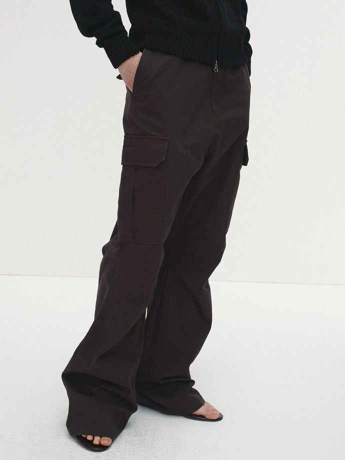 Tonywack - Washed Cotton Loose Flared Cargo Pants (Ebony) product image 3 | TRAB K-Fashion Australia
