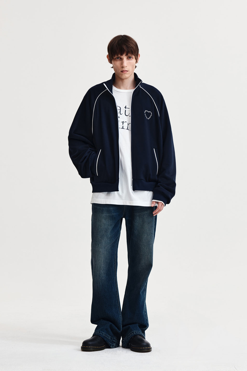 Matin Kim - Heart Logo Track Jumper (Navy) product image 14 | TRAB K-Fashion Australia