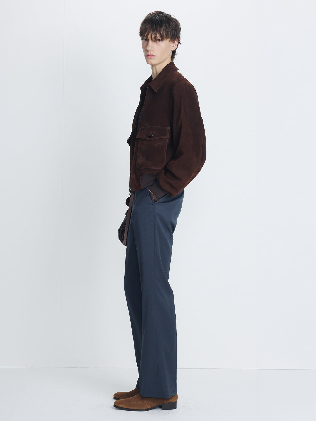 Tonywack - Split Suede Patch Pocket Blouson (Deep Brown) product image 2 | TRAB K-Fashion Australia