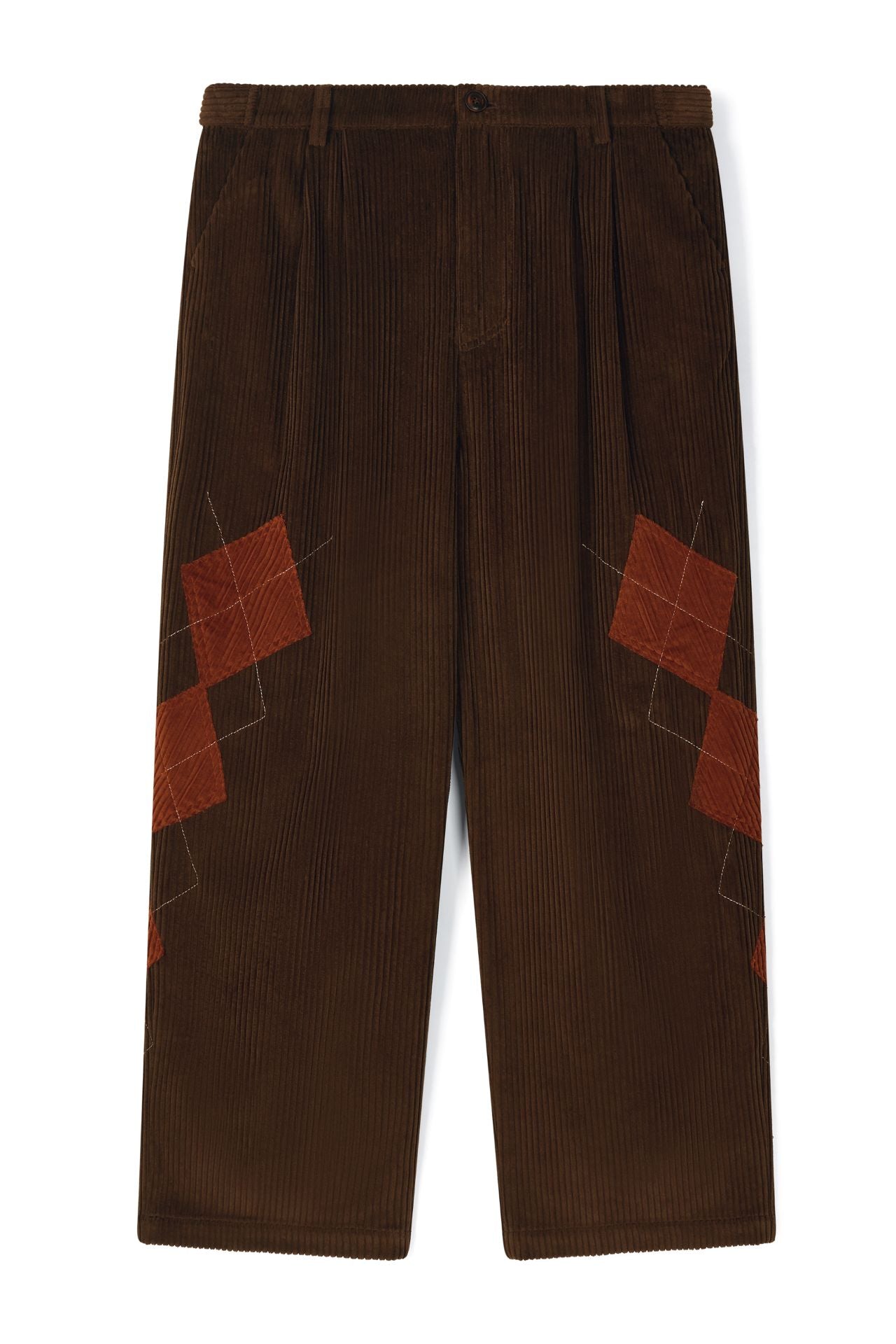 Ioedle - Argyle Kite Stem Corduroy Pants (Brown) product image 2 | TRAB K-Fashion Australia