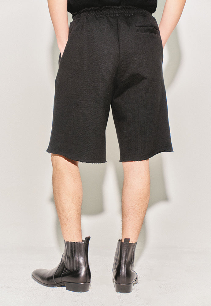 Tonywack - Heavyweight Brushed-Jersey Logo Embroidered Shorts (Black) product image 6 | TRAB K-Fashion Australia