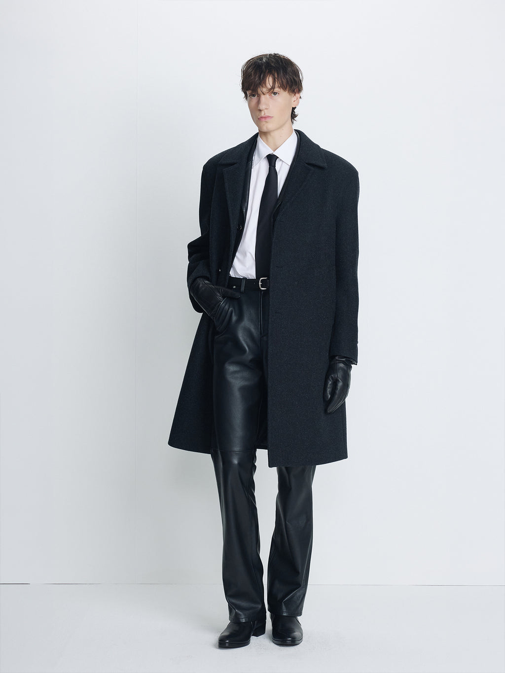 Tonywack - Felted Wool Tailored Coat (Charcoal) product image 1 | TRAB K-Fashion Australia