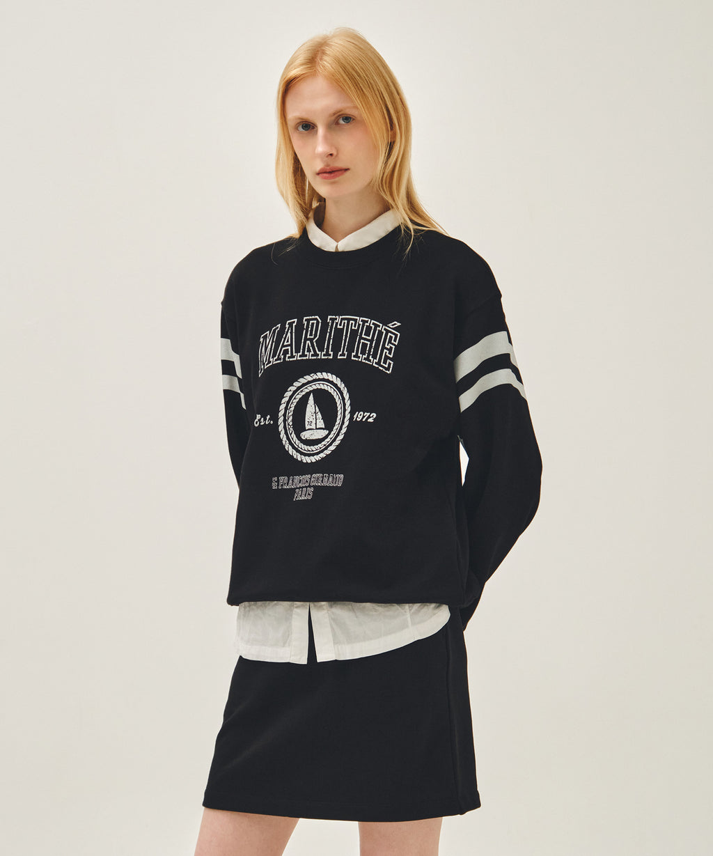 Marithe & Francois Girbaud - Marine Graphic Sweatshirt (Black) product image 2 | TRAB K-Fashion Australia