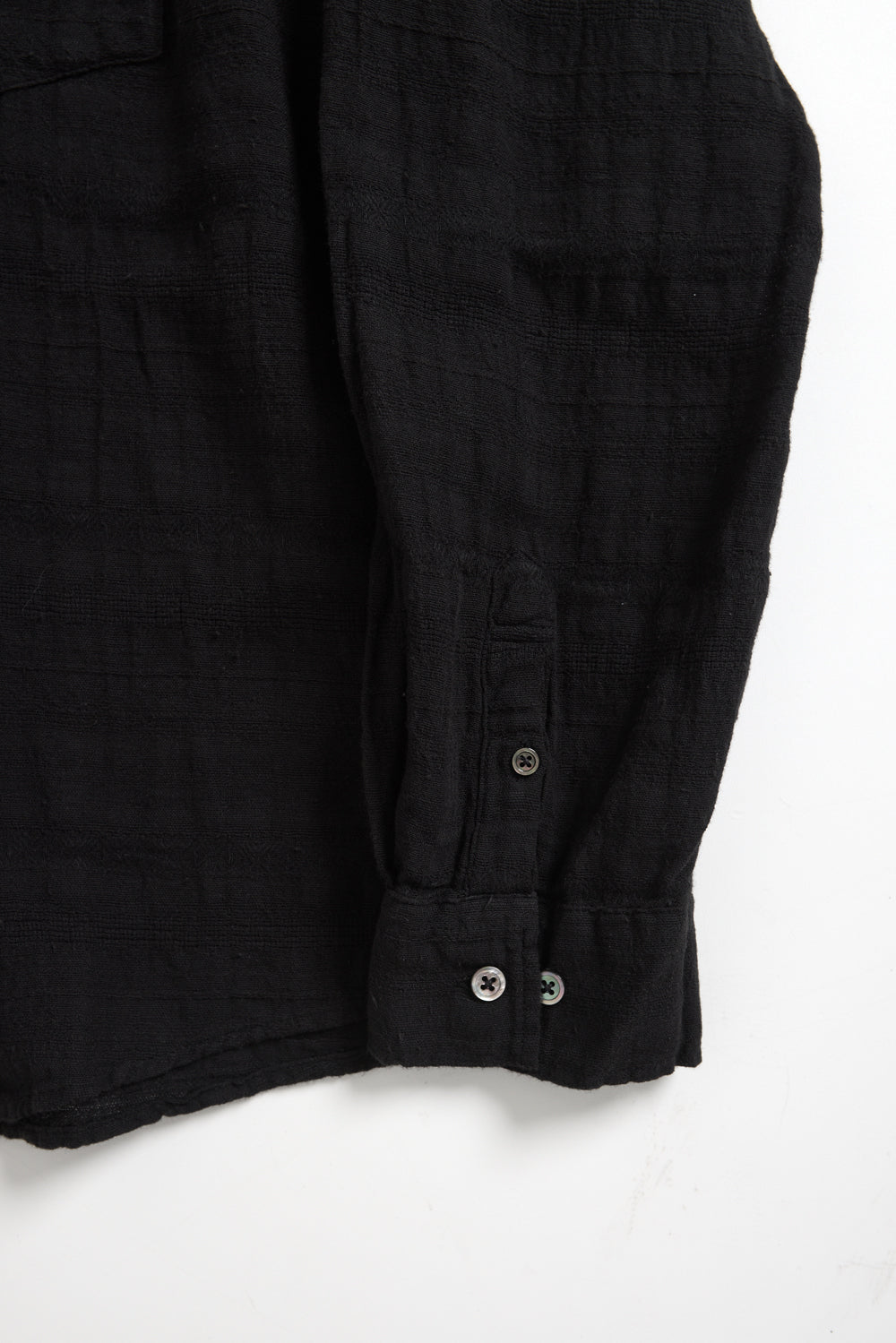 Hatchingroom - Classic Shirt Gauze Stripe Over Dyed (Black) product image 5 | TRAB K-Fashion Australia