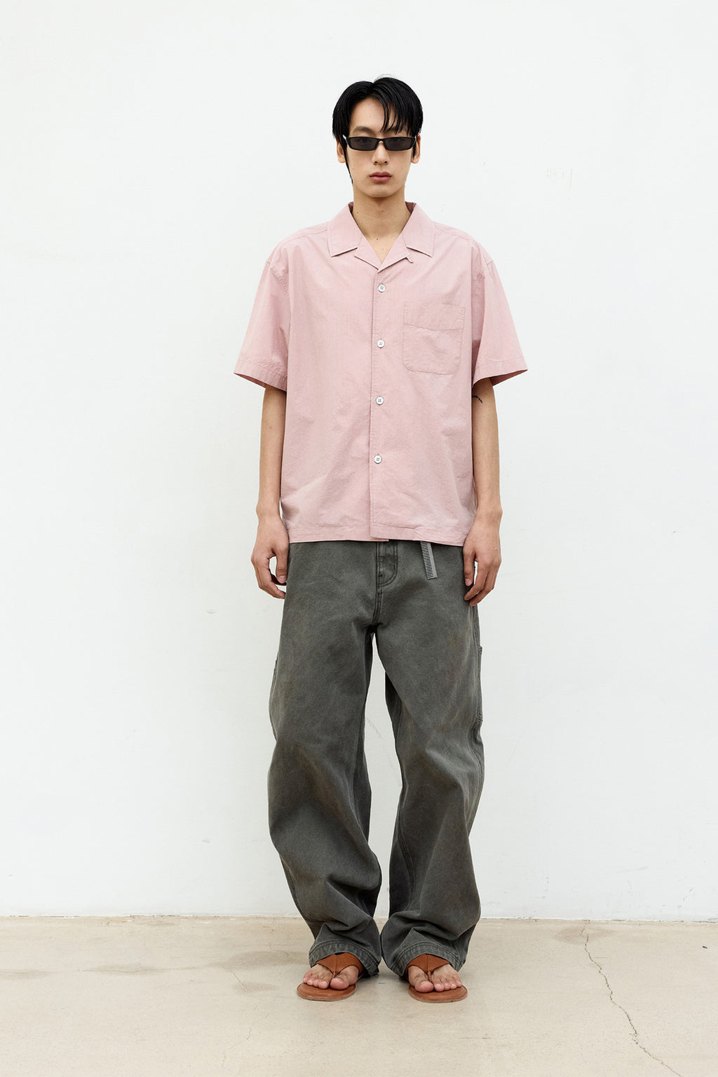 Coor - One-Pocket Garment Washed Half Shirt (Indi Pink) product image 2 | TRAB K-Fashion Australia