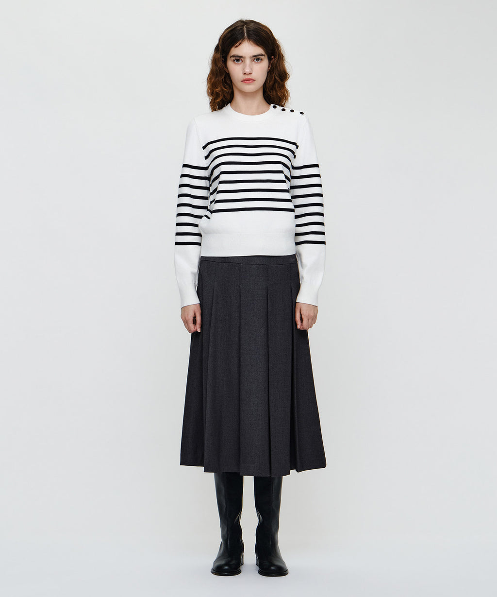 Marithe & Francois Girbaud - Marine Button Point Knit Pullover (Ivory) product image 6 | TRAB K-Fashion Australia