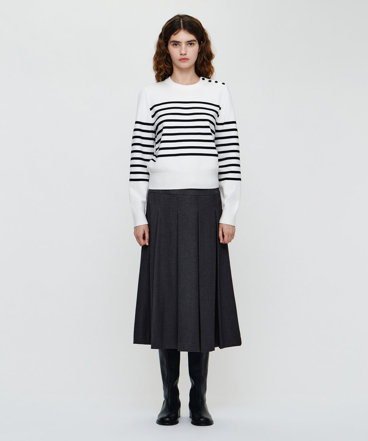 Marithe & Francois Girbaud - Marine Button Point Knit Pullover (Ivory) product image 6 | TRAB K-Fashion Australia