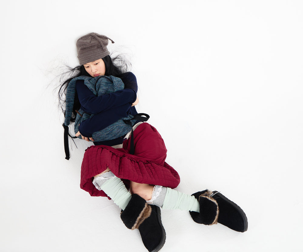 Coyseio - Boucle Knit Backpack (Blue) product image 2 | TRAB K-Fashion Australia