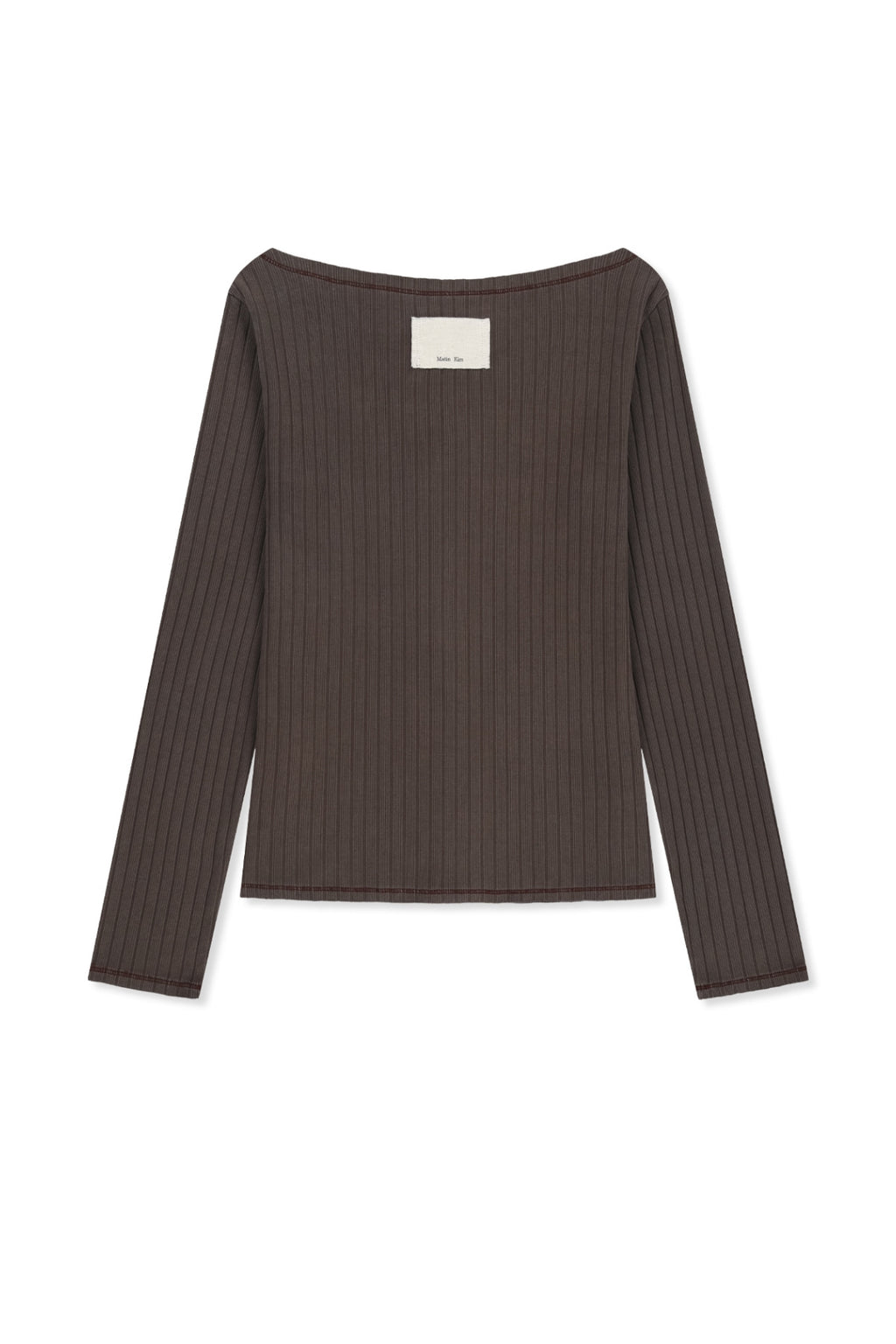 Matin Kim - Vintage Washed Ribbed Snap Top (Brown) product image 2 | TRAB K-Fashion Australia