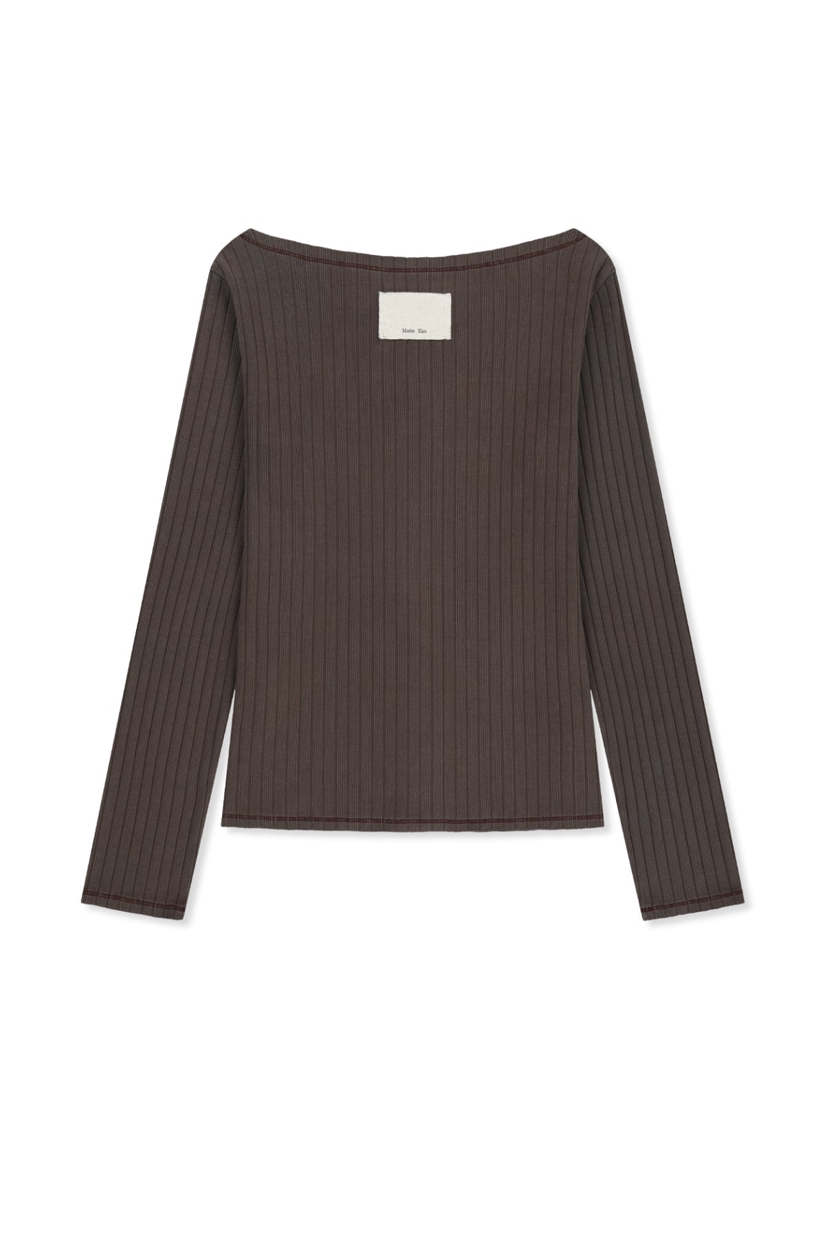Matin Kim - Vintage Washed Ribbed Snap Top (Brown) product image 2 | TRAB K-Fashion Australia