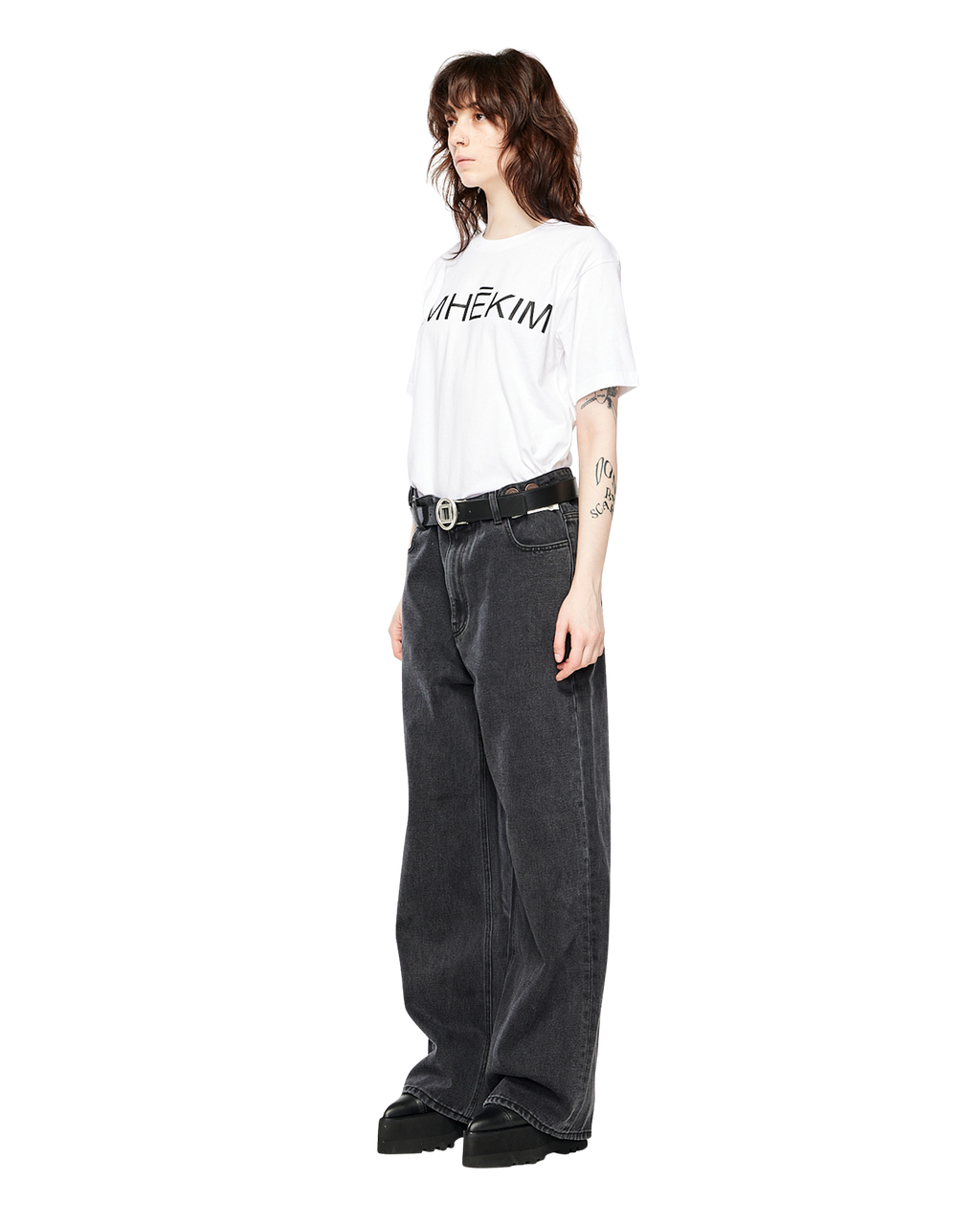Kimhe Kim - Coin Logo Belt (Black/Silver) product image 2 | TRAB K-Fashion Australia