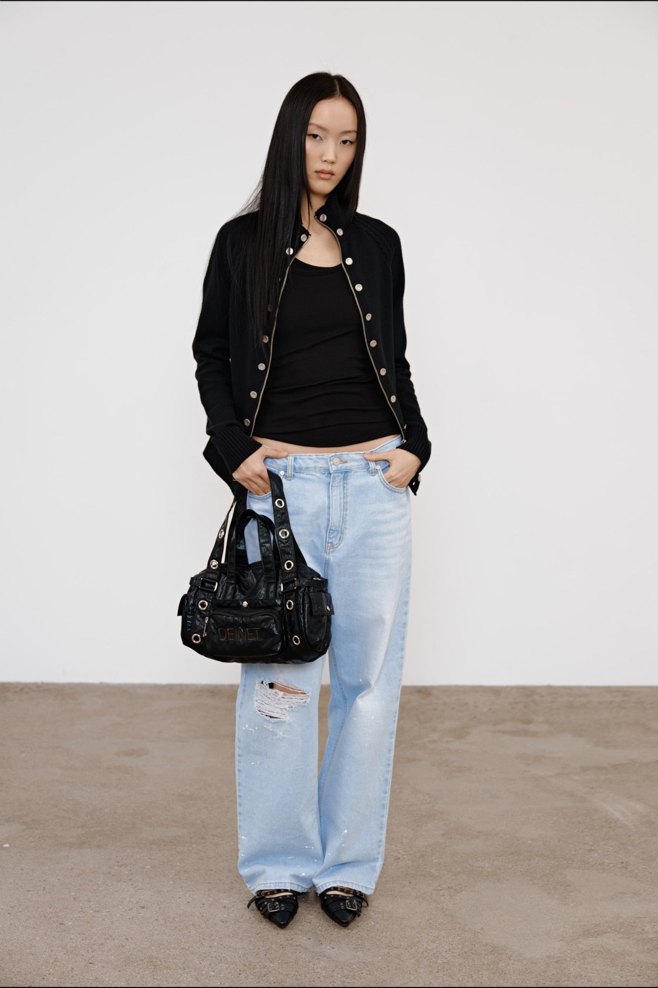 Deinet - Painted Logo Point Jeans (Light Blue) product image 7 | TRAB K-Fashion Australia