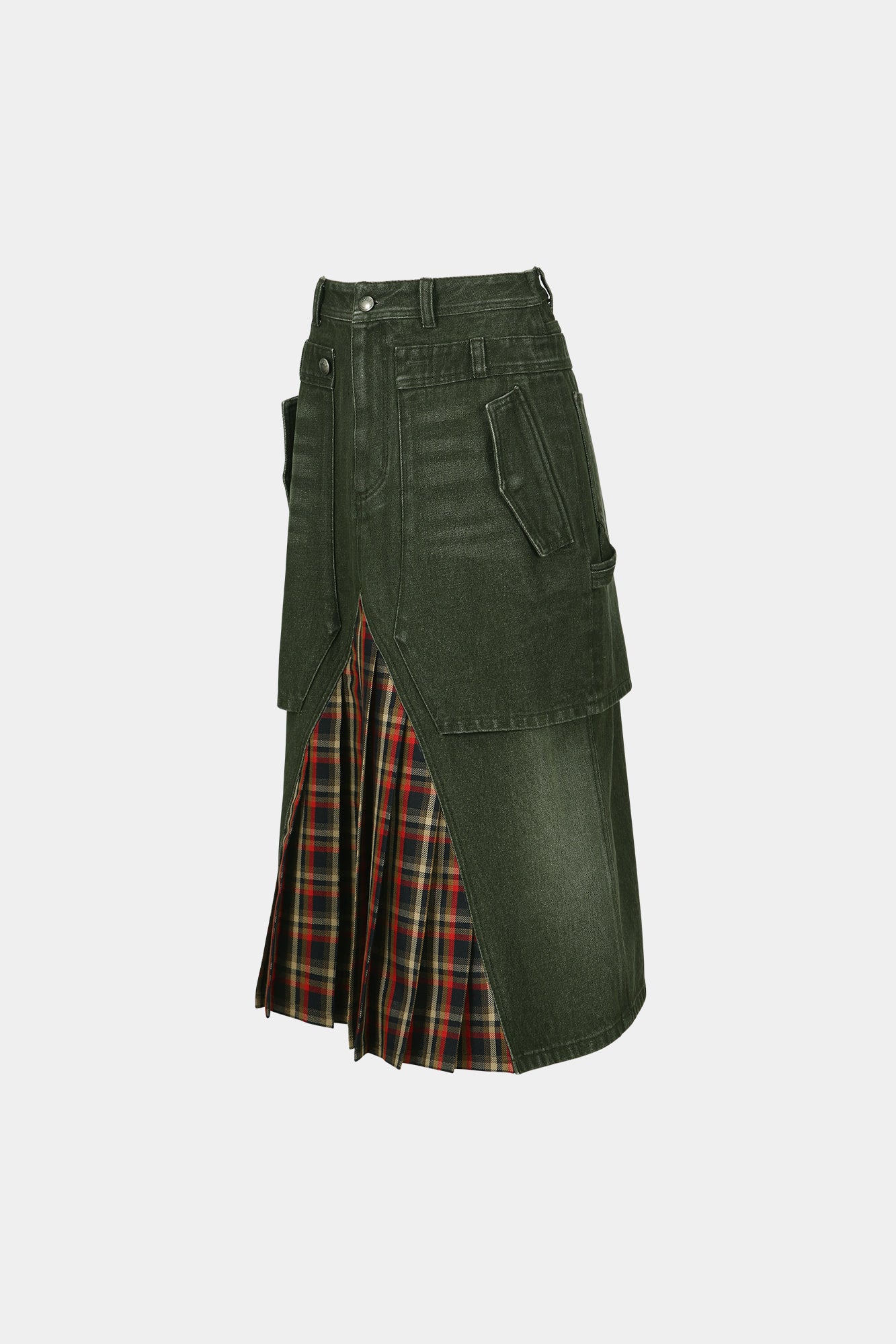 Andersson Bell - Raptor Layered Pleats Skirt (Washed Green) product image 9 | TRAB K-Fashion Australia