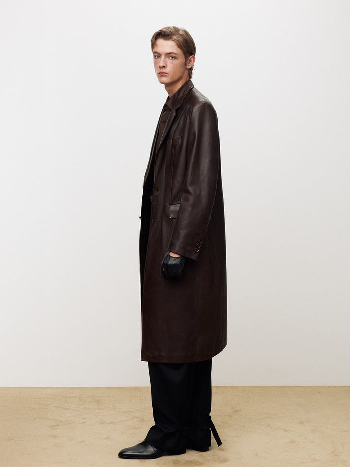 Tonywack - Naked Lamb Leather Single Coat (Brown) product image 2 | TRAB K-Fashion Australia