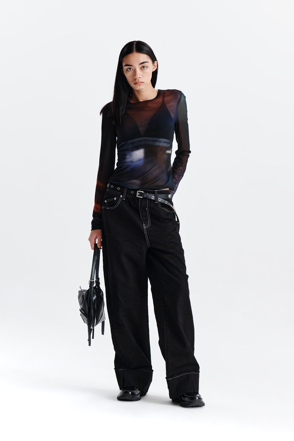 Matin Kim - [Pre-Order – Ships August 25] Flash Printed Mesh Top (Navy) product image 8 | TRAB K-Fashion Australia
