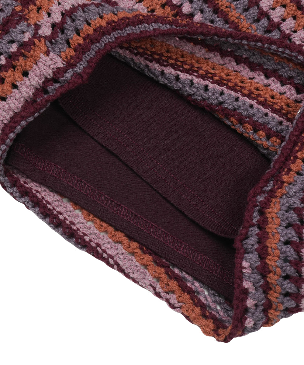 Coyseio - Striped Crochet Knit Shorts (Wine) product image 14 | TRAB K-Fashion Australia