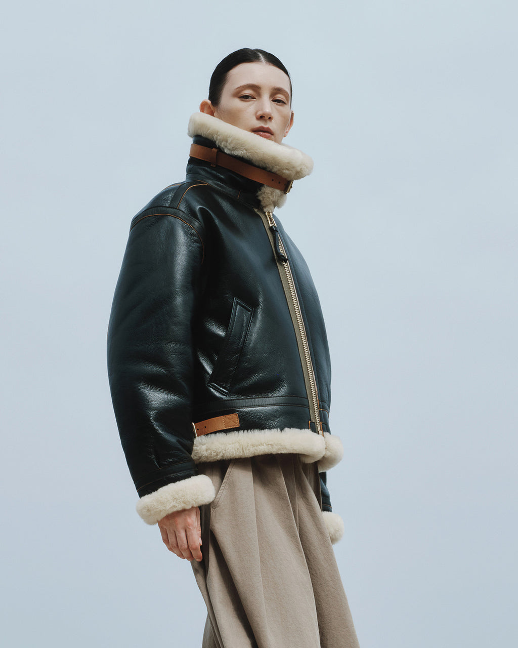 Eastlogue - Airborne Mouton Short Jacket (Black) product image 2 | TRAB K-Fashion Australia