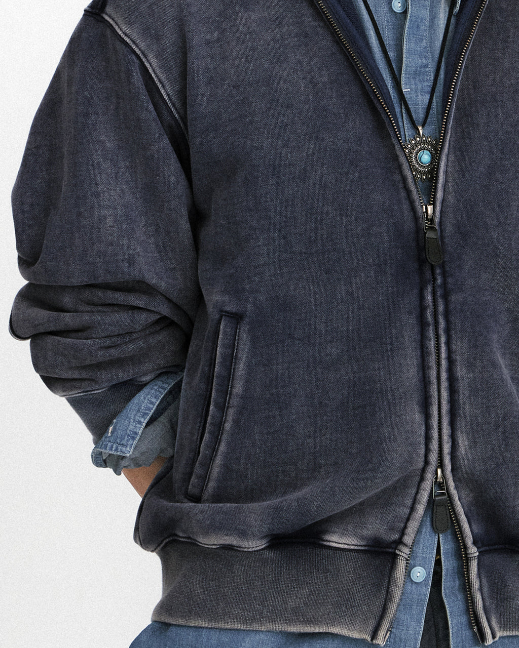 Eastlogue - Flight Zip Up Sweat (Vintage Navy) product image 7 | TRAB K-Fashion Australia