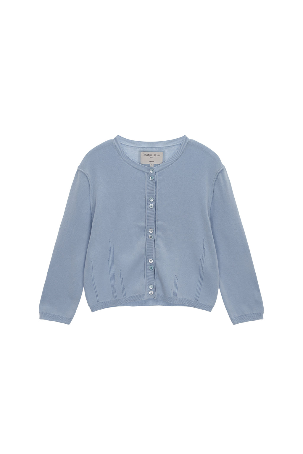 Matin Kim - Three Quarter Sleeve Round Cardigan (Sky) product image 1 | TRAB K-Fashion Australia