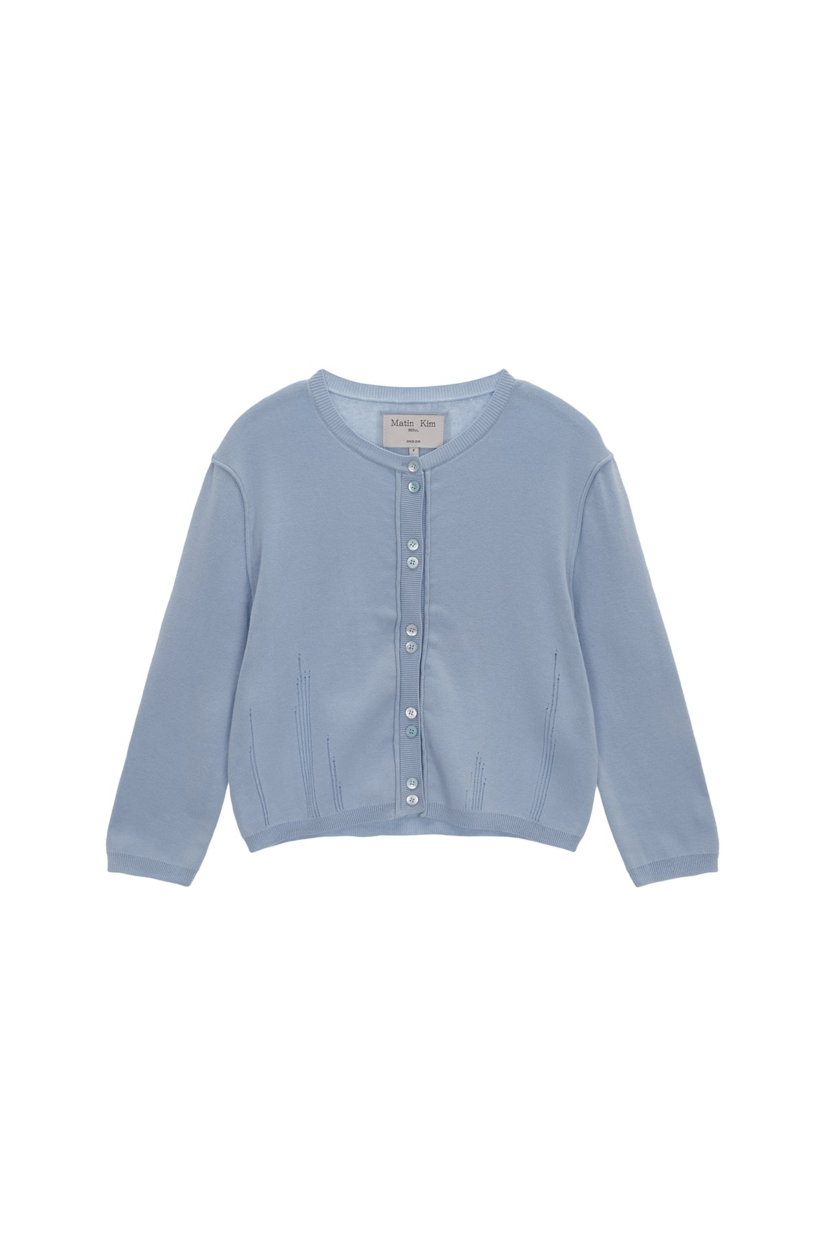 Matin Kim - Three Quarter Sleeve Round Cardigan (Sky) product image 1 | TRAB K-Fashion Australia