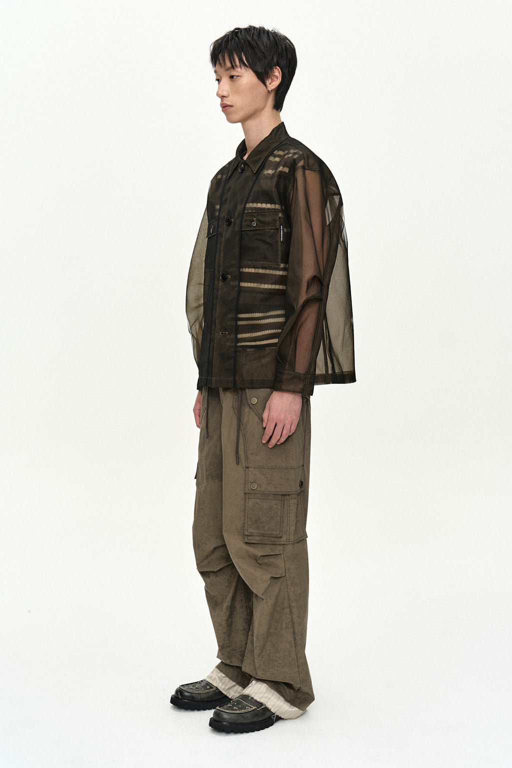 Andersson Bell - Carpenter Cargo Wide-Leg Trousers (Khaki Brown) product image 2 | TRAB K-Fashion Australia