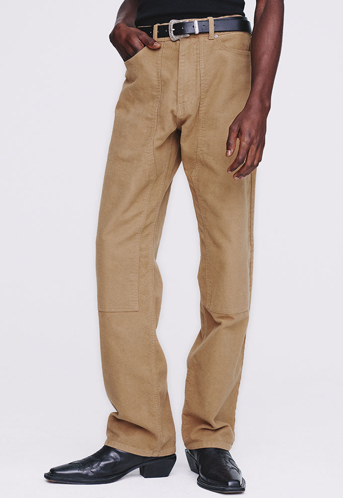 Tonywack - Garment-Washed Moleskin Straight Pants (Washed Beige) product image 5 | TRAB K-Fashion Australia