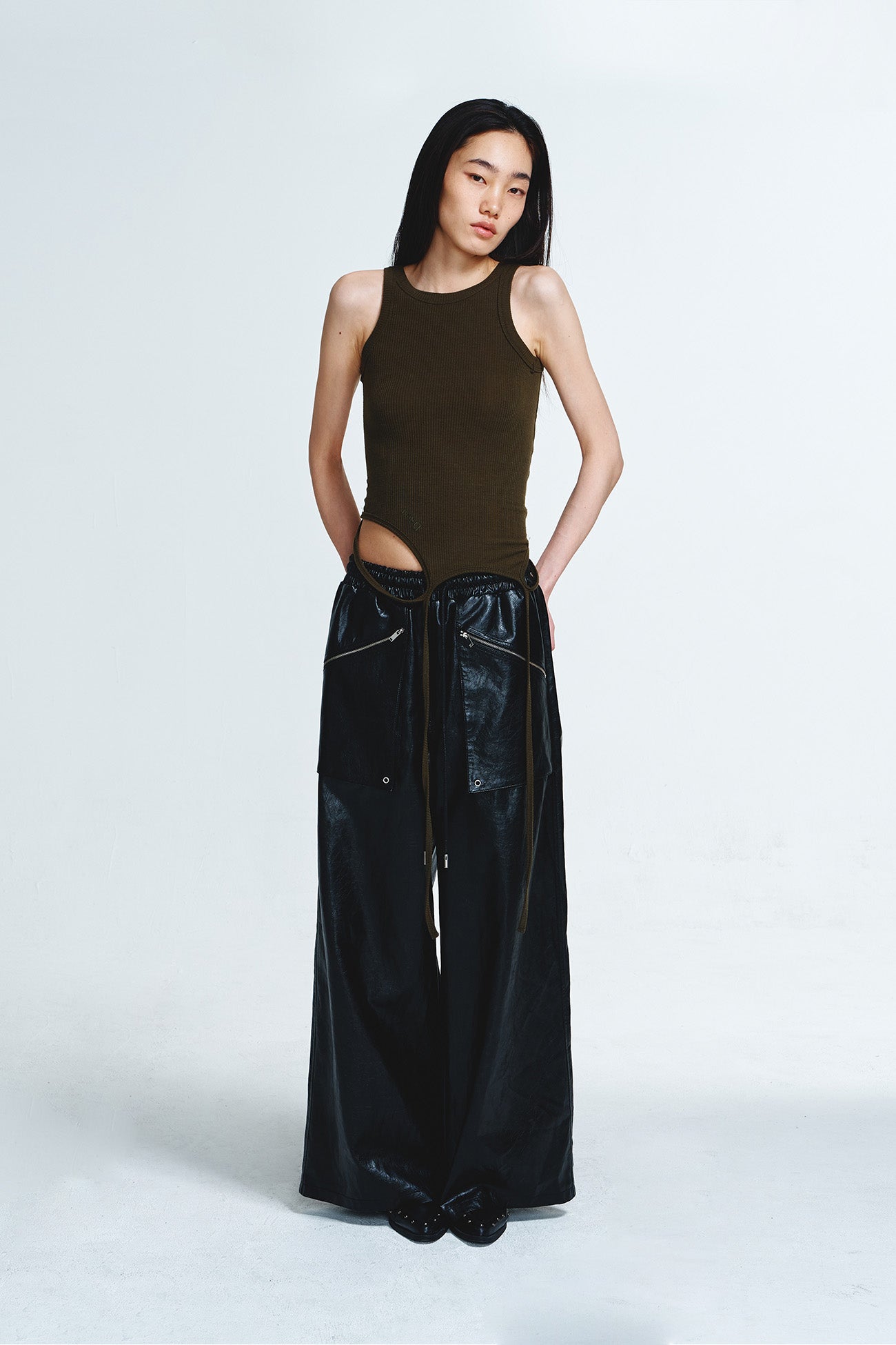 Deinet - Pocket Point Faux Leather Pants (Black) product image 5 | TRAB K-Fashion Australia