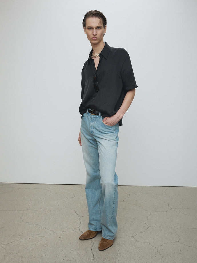 Tonywack - Flared Leg Denim Jeans (Washed Light Blue) product image 2 | TRAB K-Fashion Australia