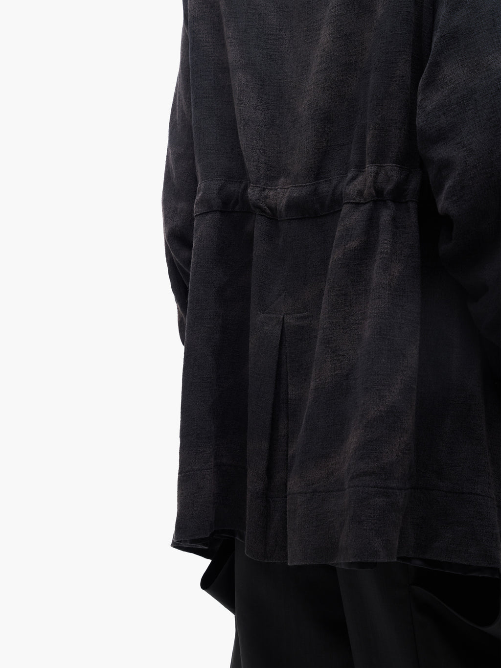 Jiyong Kim - Sun-Bleached Double-Breasted Hooded Coat (Black) product image 7 | TRAB K-Fashion Australia