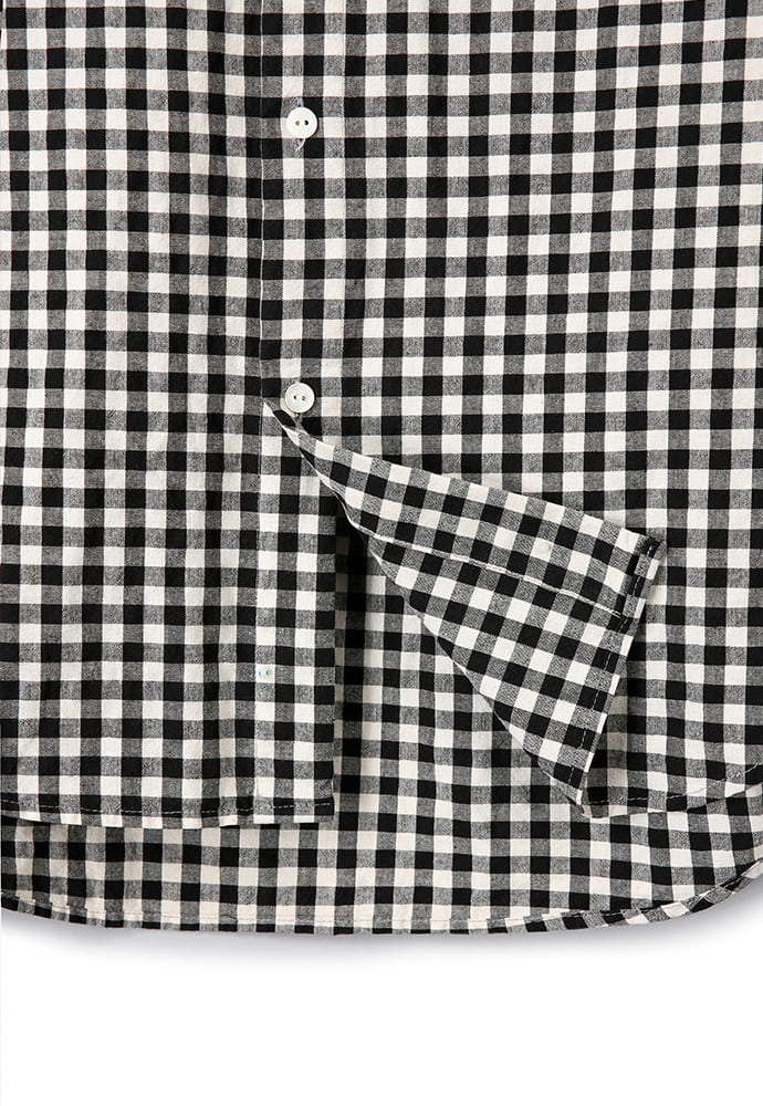 Art if acts - Gingham Check Oxford Shirt (Cream/Black) product image 12 | TRAB K-Fashion Australia