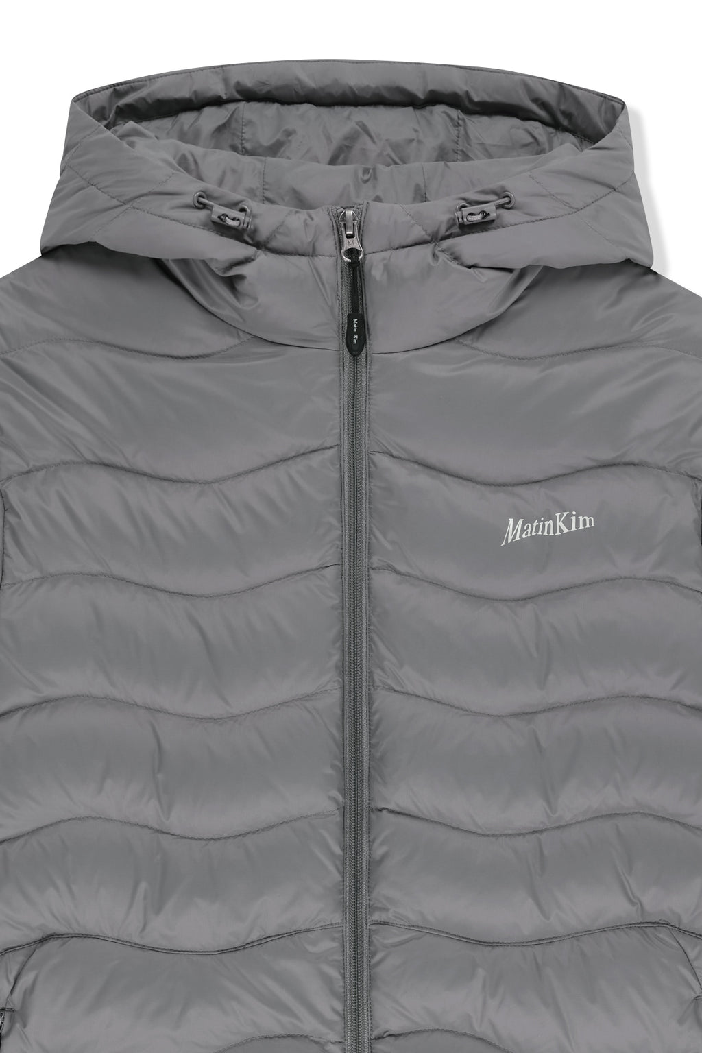 Matin Kim - Flowing Quilted Hoody Down Jumper (Light Grey) product image 4 | TRAB K-Fashion Australia