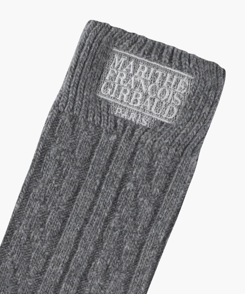 Marithe & Francois Girbaud - Classic Logo Cable Socks (Melange Gray) product image 2 | TRAB K-Fashion Australia