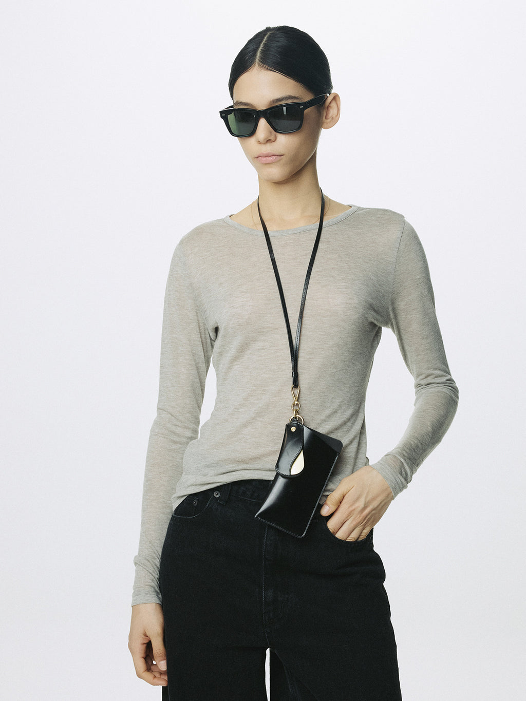 Tonywack - Wool Tencel Pintuck Long Sleeve (Brown Melange) product image 1 | TRAB K-Fashion Australia