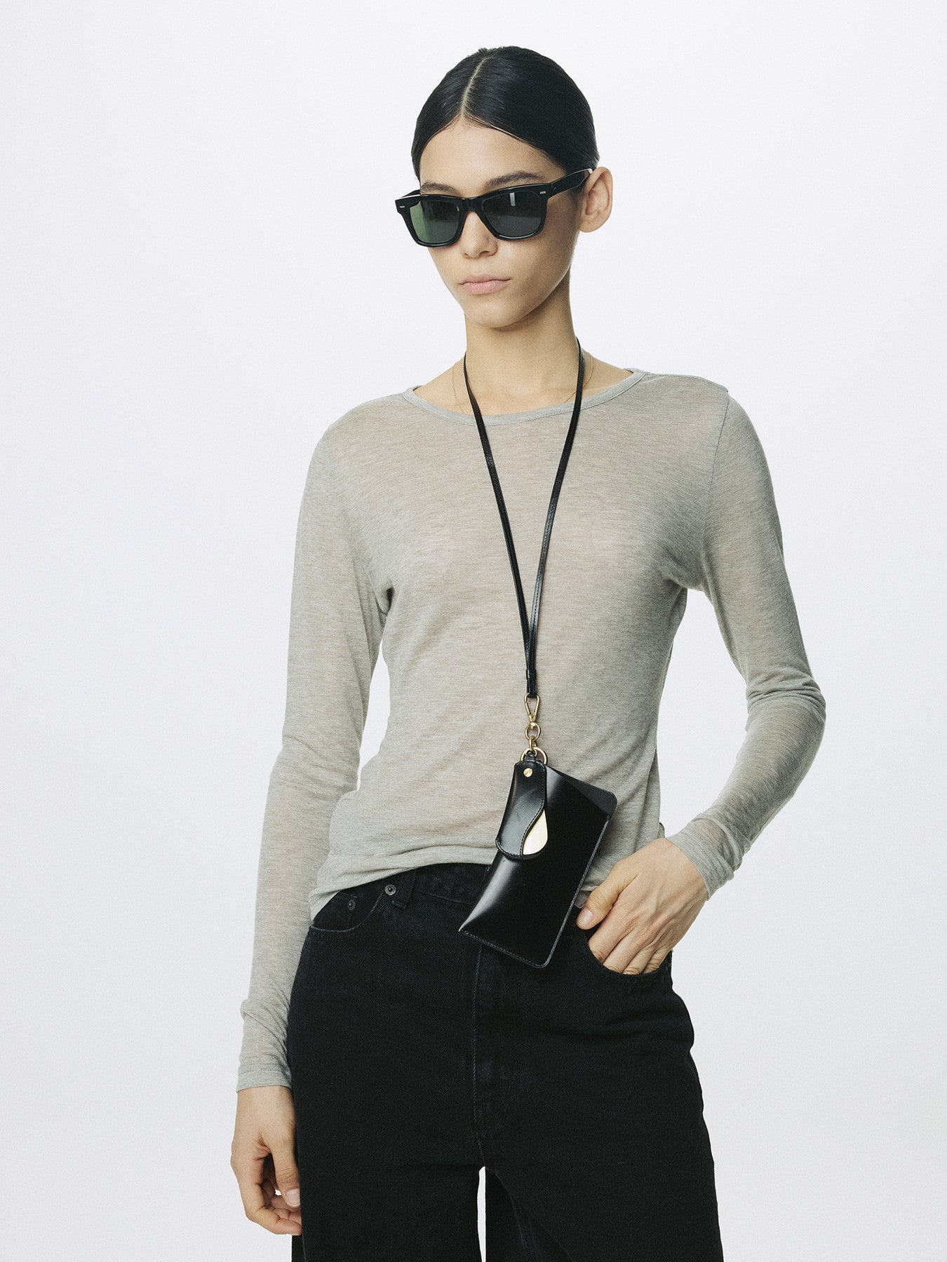 Tonywack - Wool Tencel Pintuck Long Sleeve (Brown Melange) product image 1 | TRAB K-Fashion Australia