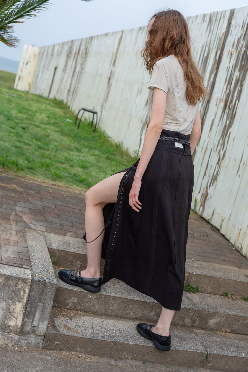 Matin Kim - Hook And Eye Layered Long Dress (Black) product image 13 | TRAB K-Fashion Australia