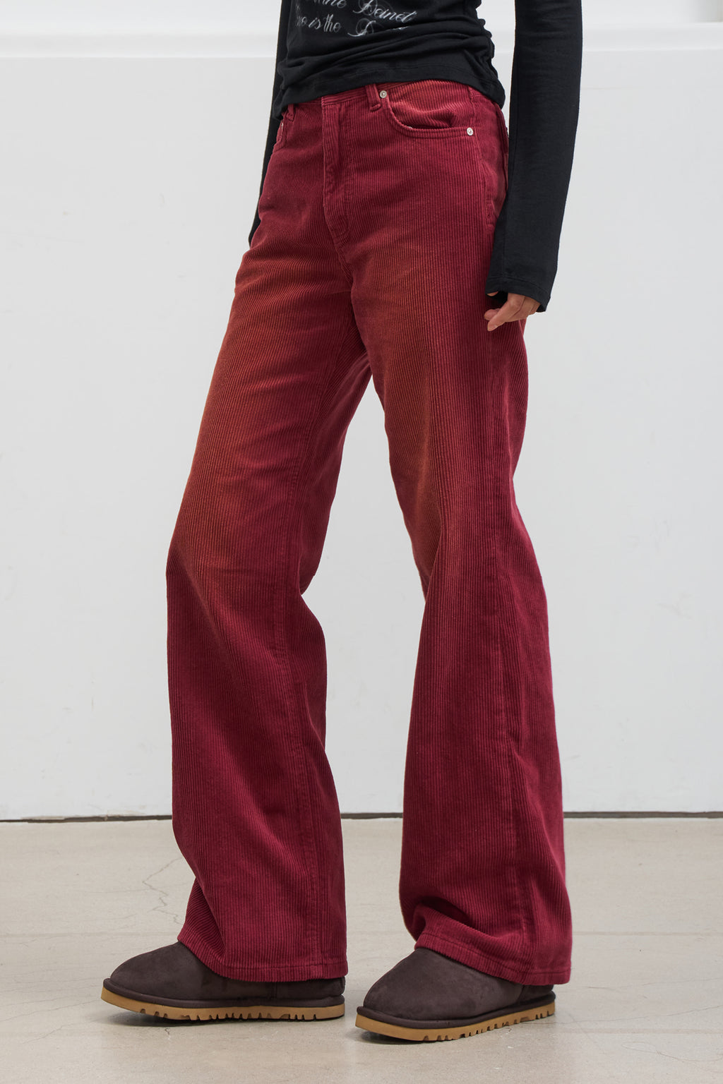 Deinet - Straight Brush Corduroy Pants (Burgundy) product image 3 | TRAB K-Fashion Australia
