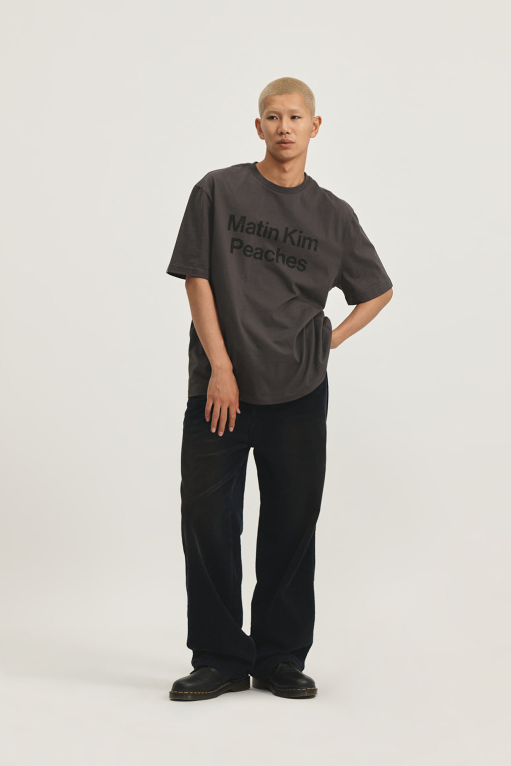 Matin Kim - Peaches Logo Graphic Top (Charcoal) product image 11 | TRAB K-Fashion Australia